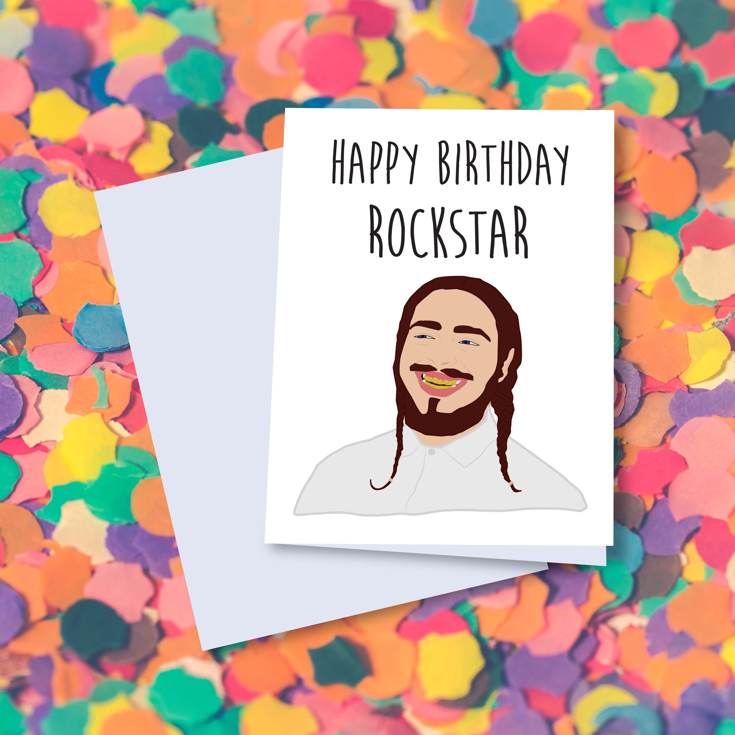 Handmade Products Post Malone Anniversary Card Birthday Funny Rap Greeting  Card for her/him Stationery & Party Supplies 