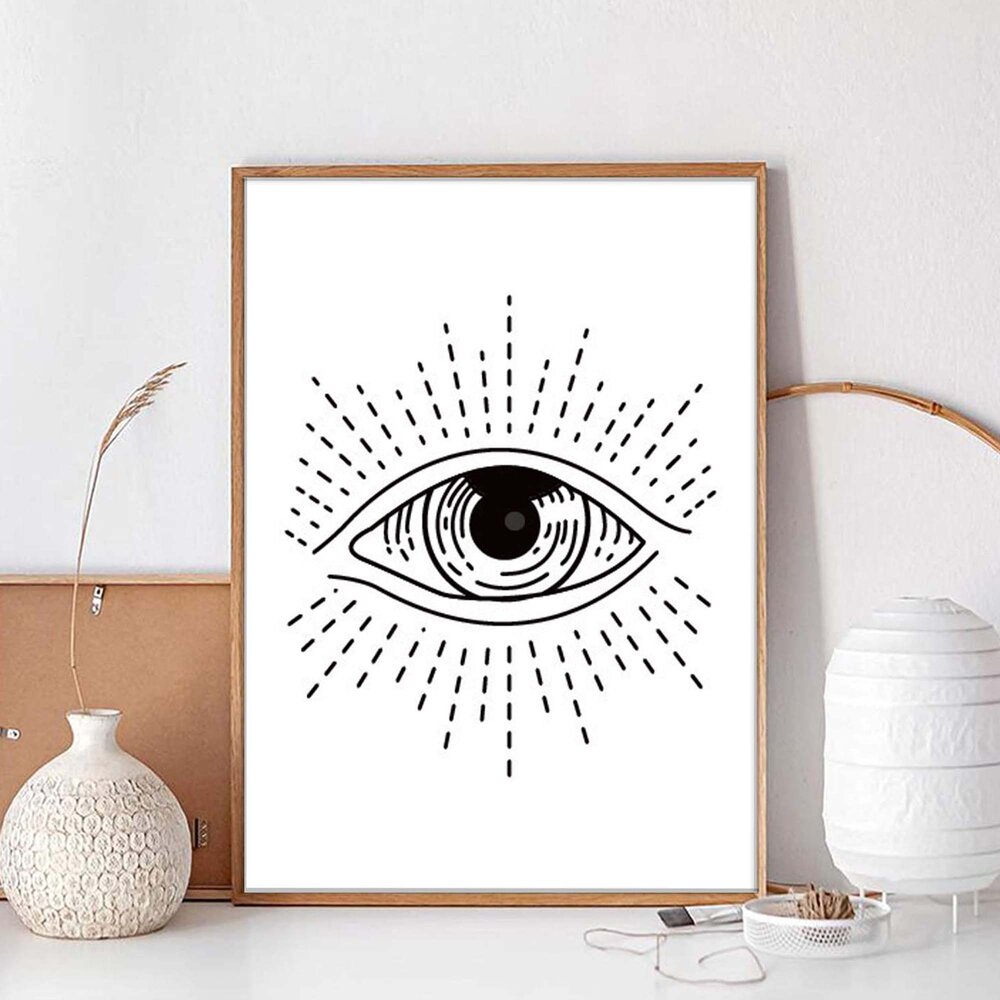 pics Evil Eye Line Drawing celestial evil eye print witchy printable wall art for living room bedroom minik designs