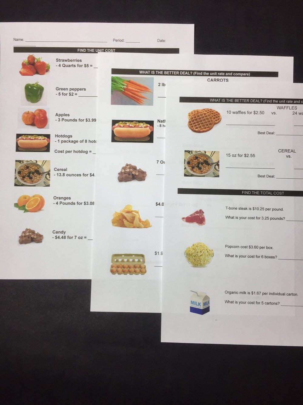 Land of Math - Things we love With Finding Unit Rates Worksheet