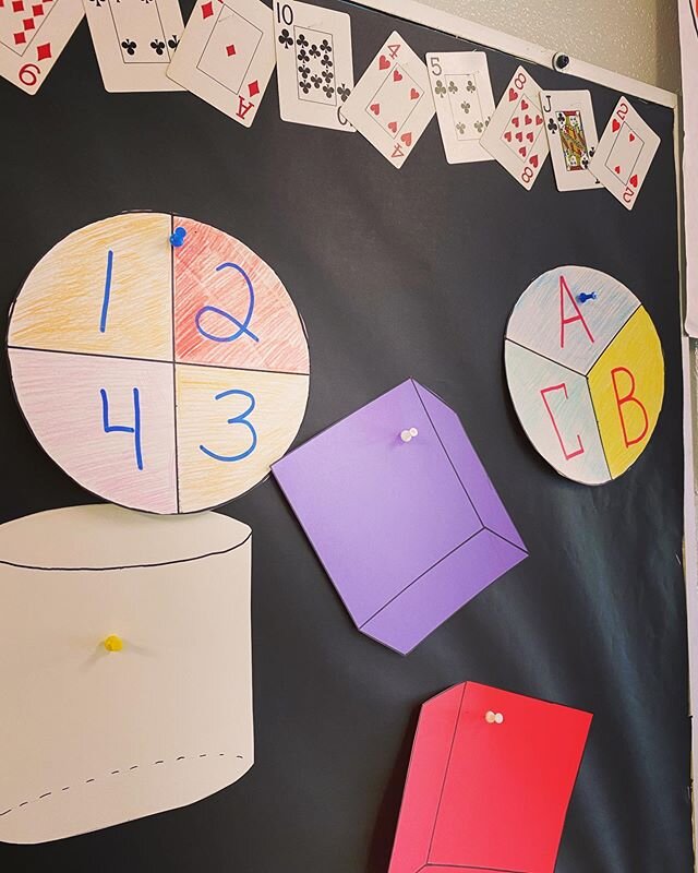 Starting to brainstorm ideas/layouts for my probability bulletin board. #teachersofinstagram #mathteachersofinstagram #middleschoolteacher #probability