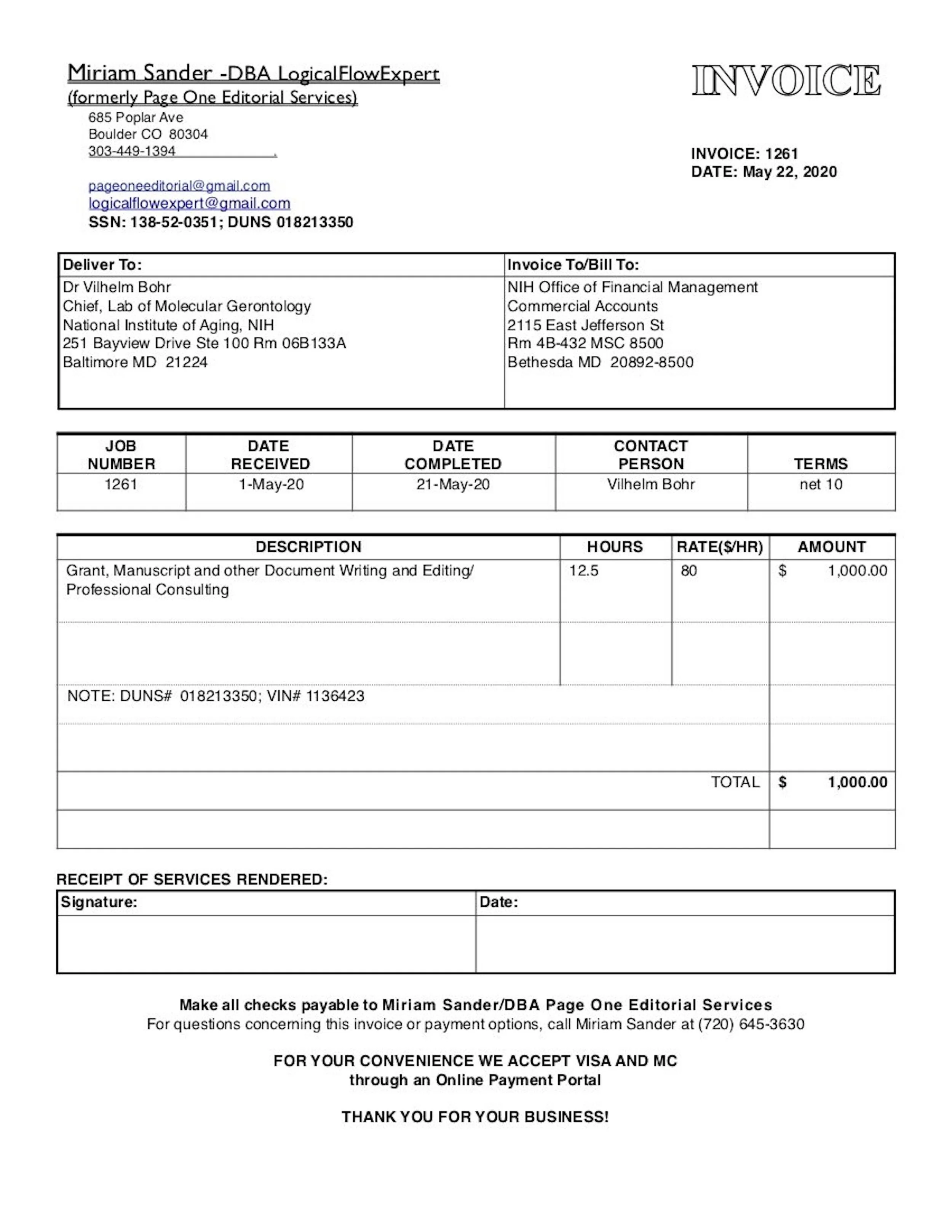 Editorial Services, Dr Vilhelm Bohr, NIA, NIH