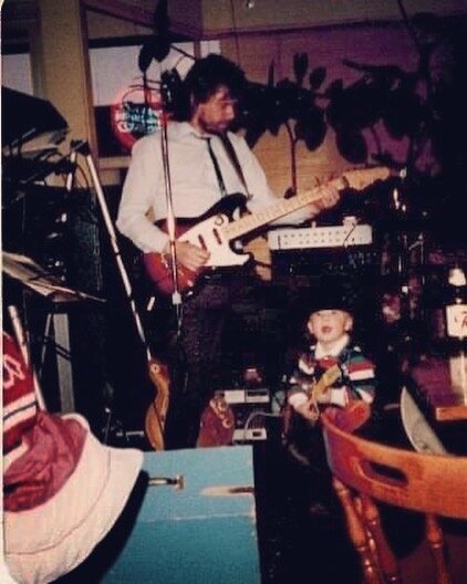 Here is a pic from the first gig my dad and I ever played together and for the very first time in my life I'll be backing up my dad on HIS first ever &ldquo;solo&rdquo; gig @kirksgrocery on Sat at 6:00 PM. My Pops is a deep musical human and this rea