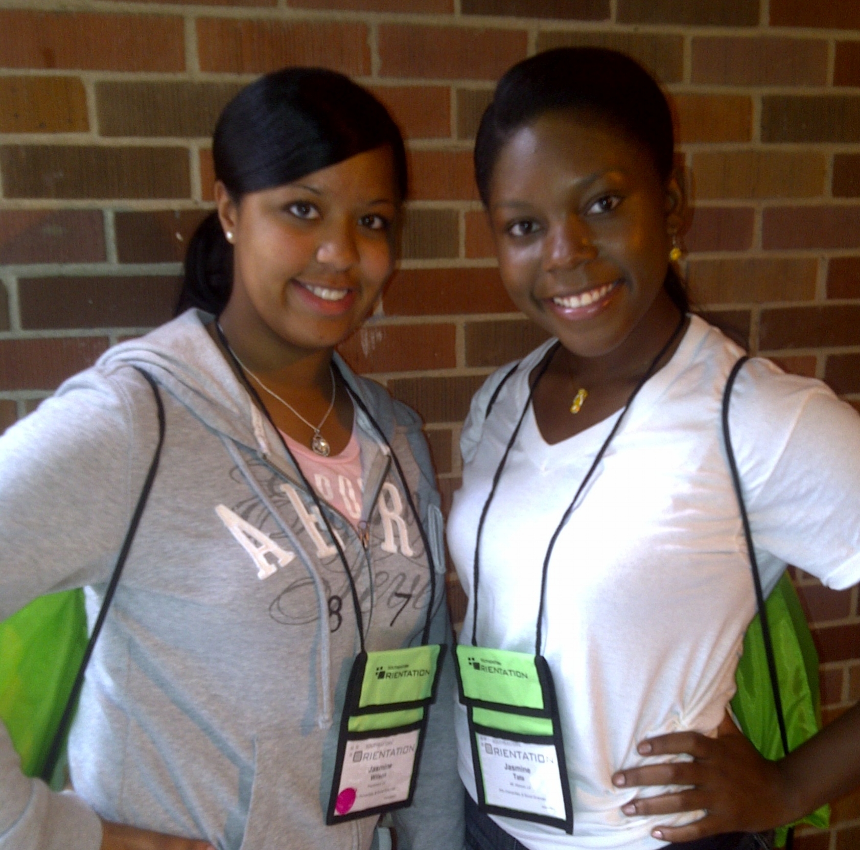 My best friend, Jasmine, and I during freshman orientation June 15, 2011 at Southeastern Louisiana University. 