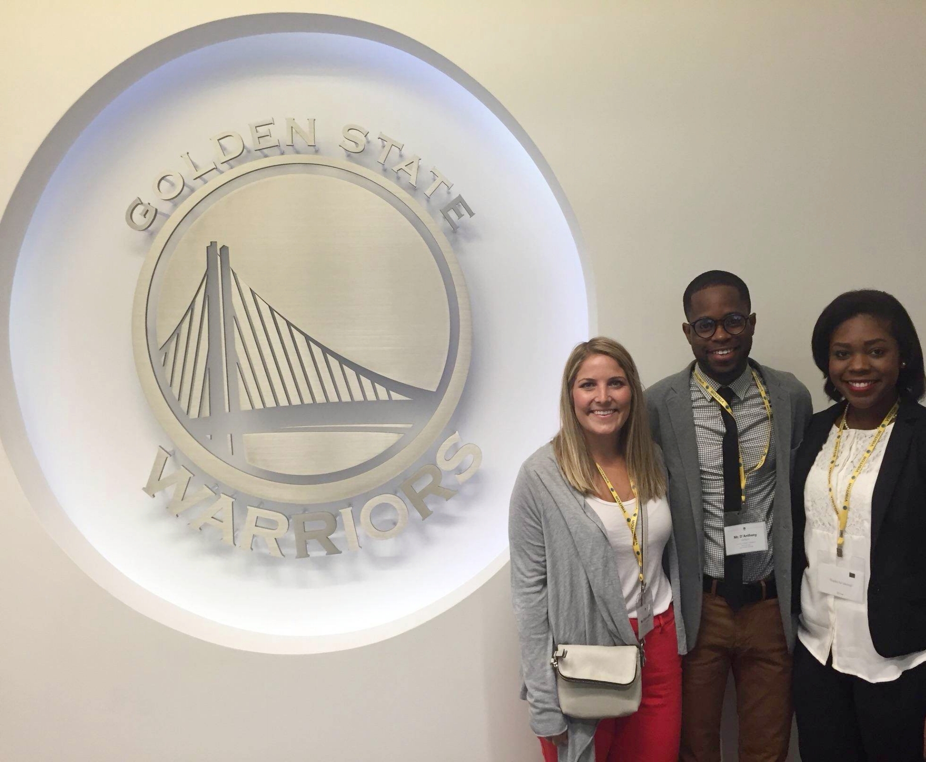 Chelsea Eytel, D'Anthony Jackson and I stopped for a photo while touring the Golden State Warriors' Headquarters and representing The University of Southern Mississippi.