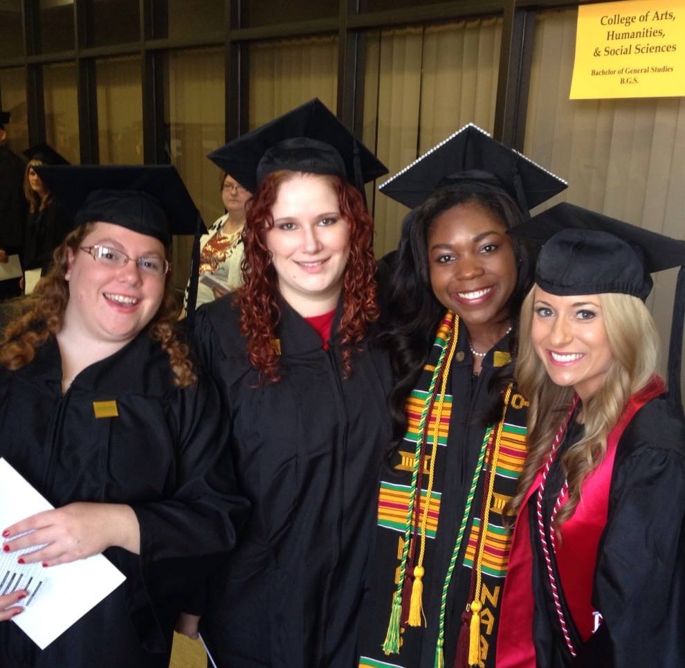 Before walking across the stage to receive our bachelor’s degrees in communication we gathered for a group photos.