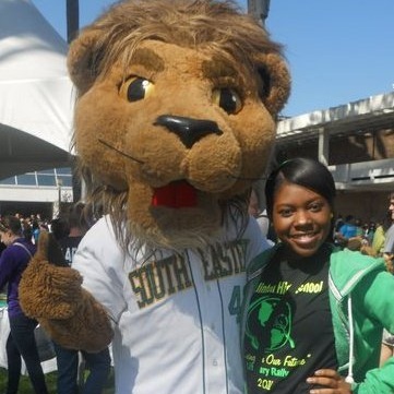 During my senior year at Franklinton High School, I participated in my last Literary Rally at Southeastern Louisiana University and took a photo with Roomie the Lion.