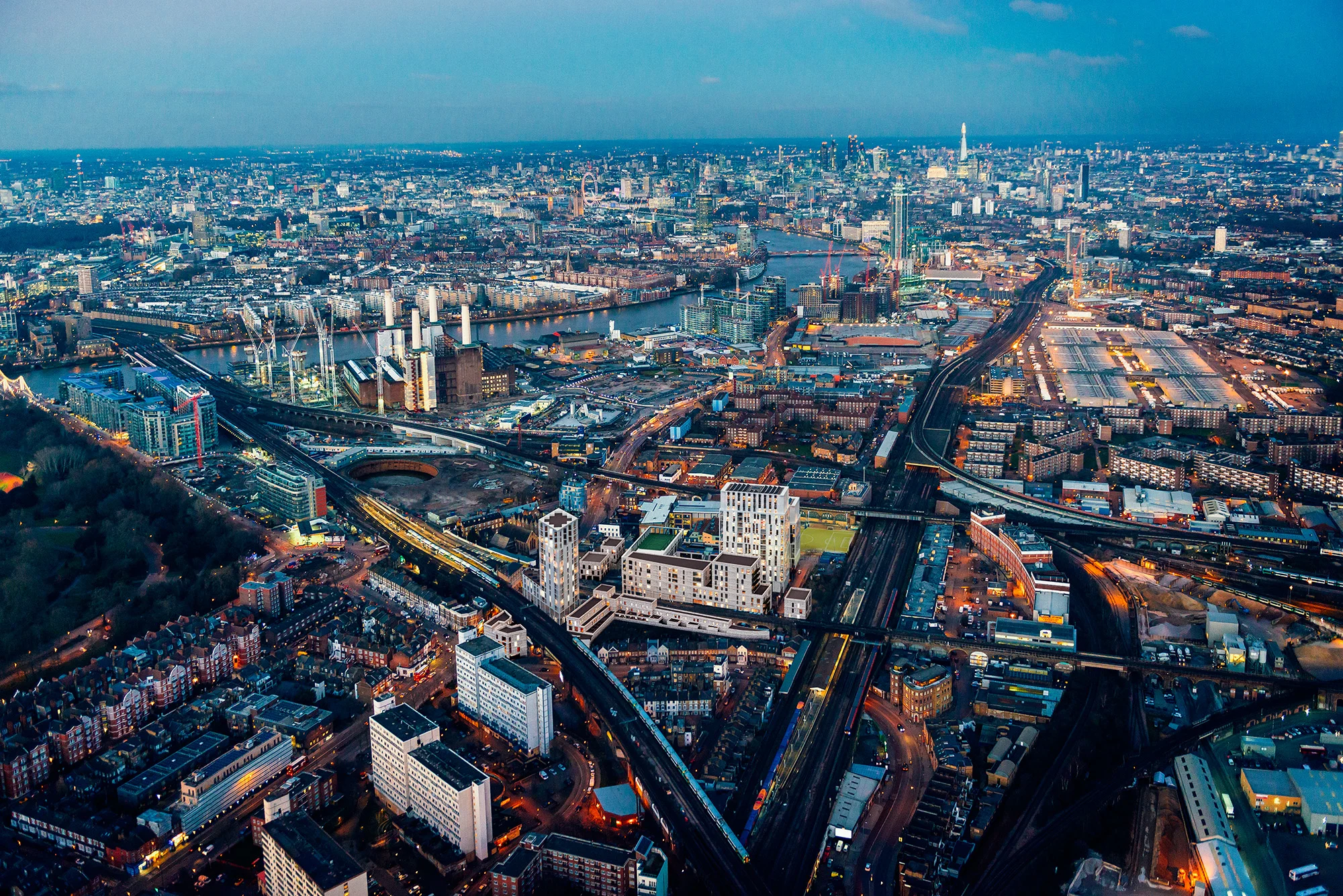 Battersea Exchange London 3d visualisation aerial view