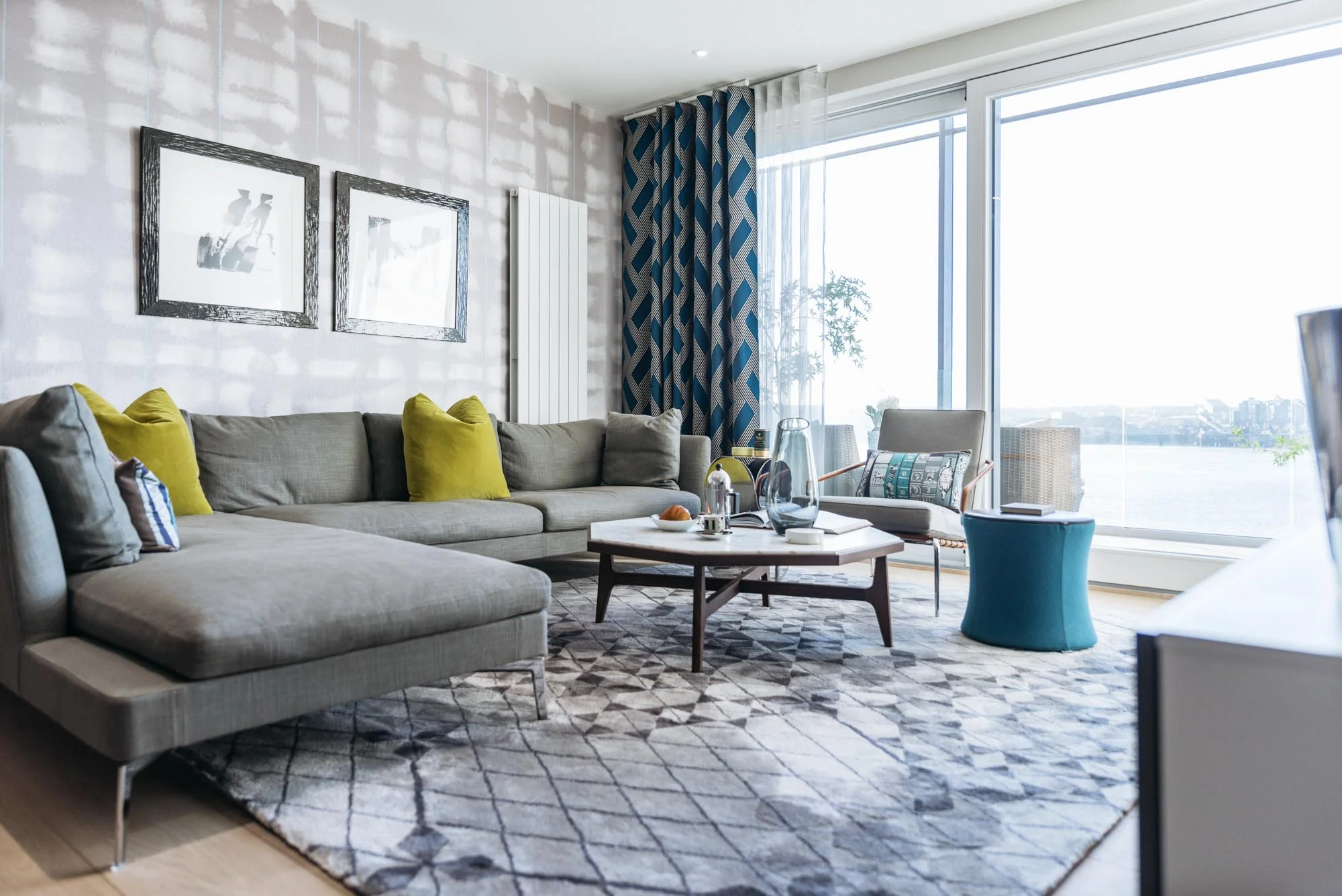 Royal Wharf - Marketing suite property photography living room