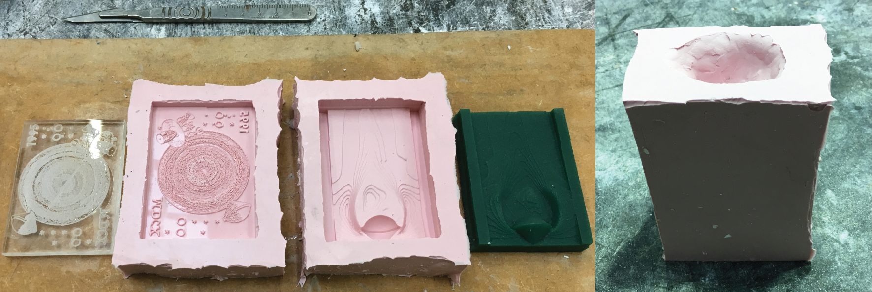 2 versions of the silicone mold