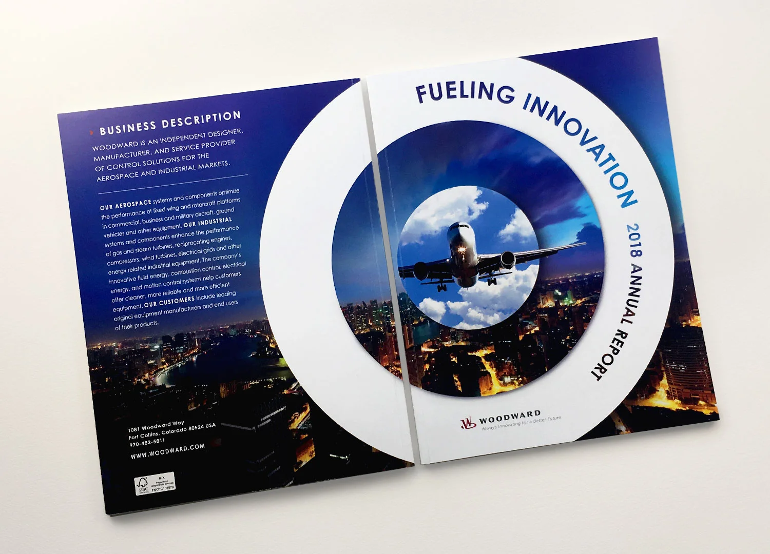 Have been the Creative Lead for multiple Annual Reports for Woodward