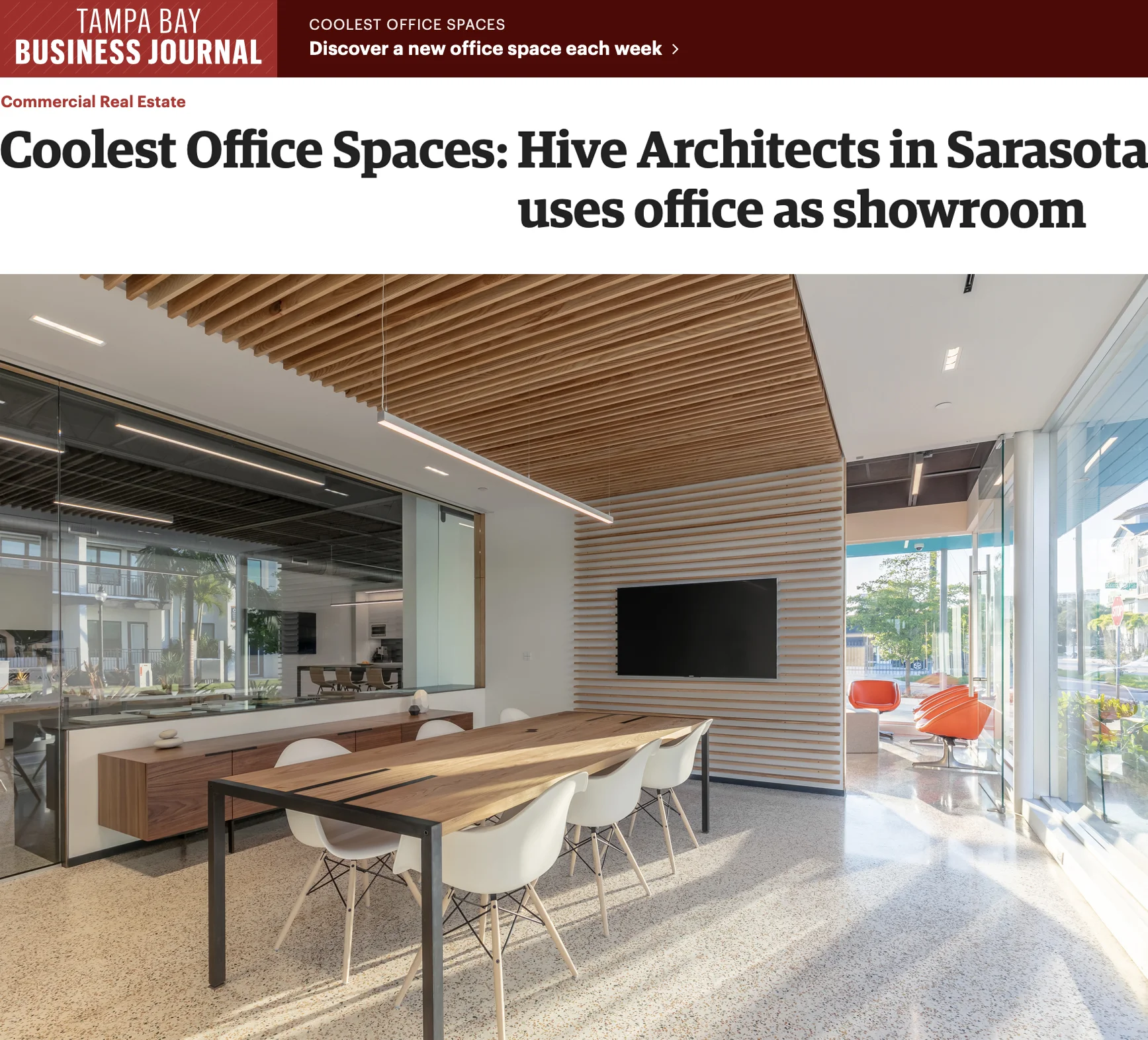 "Coolest Office Spaces: Hive Architects in Sarasota uses office as showroom"