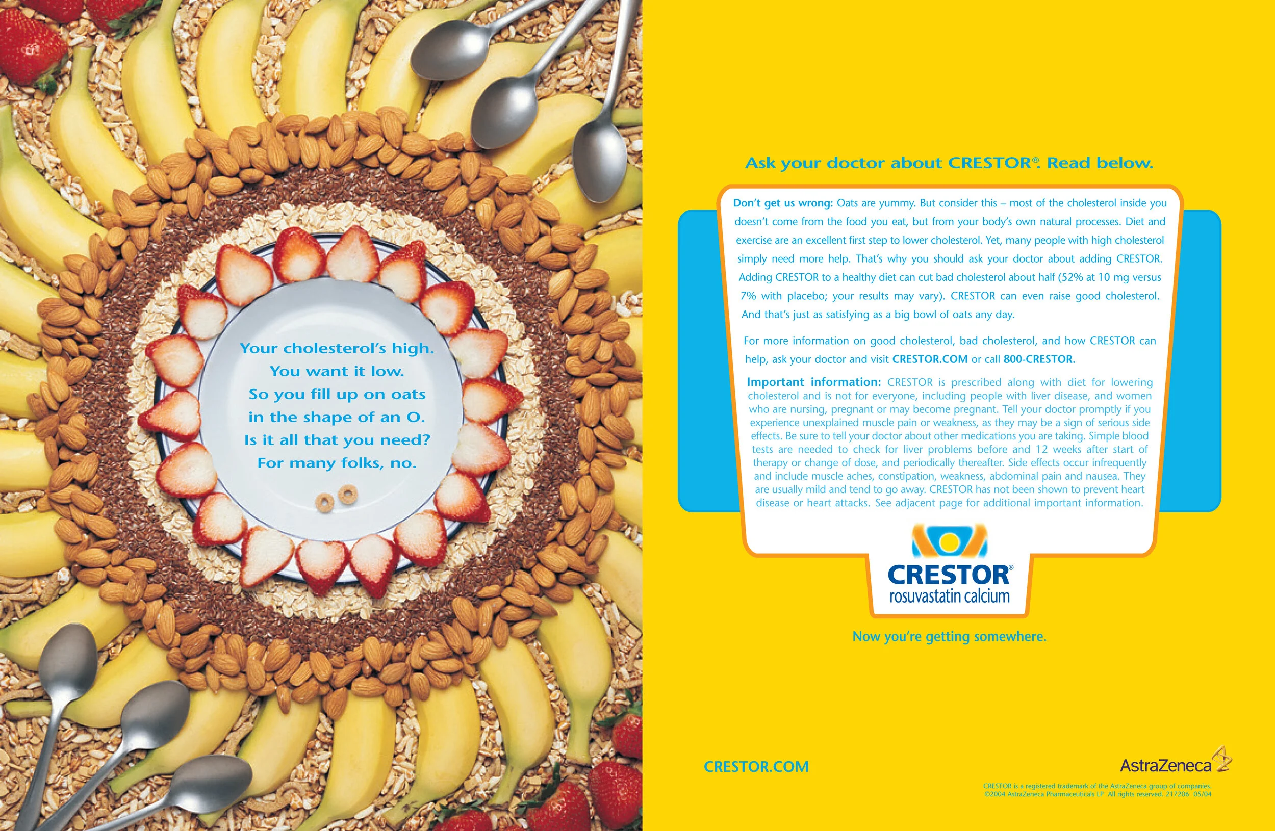 Crestor Oats, branded print ad