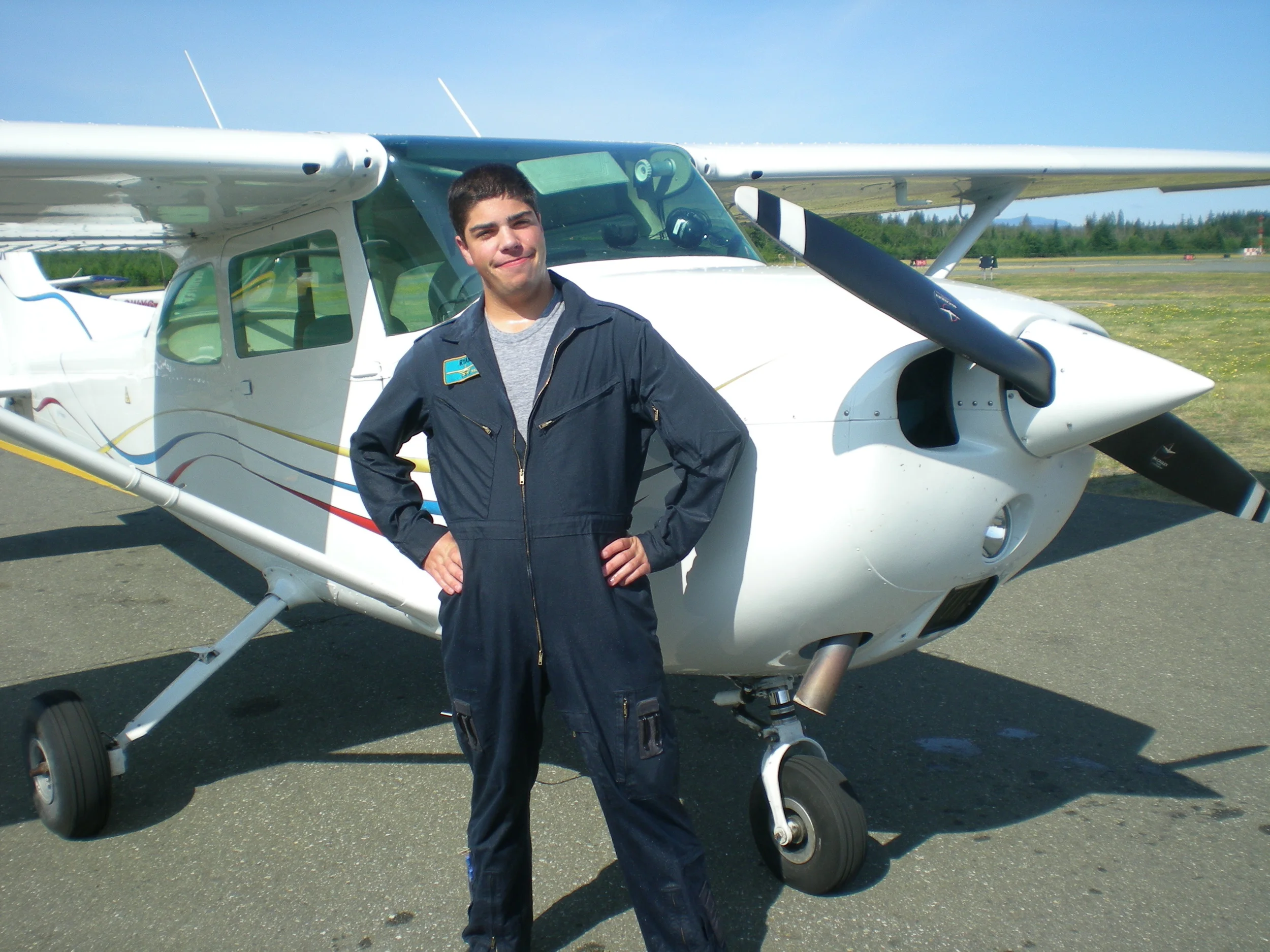 Post solo dunking after flying a Cessna 172 for my PPL with the Air Cadet Program