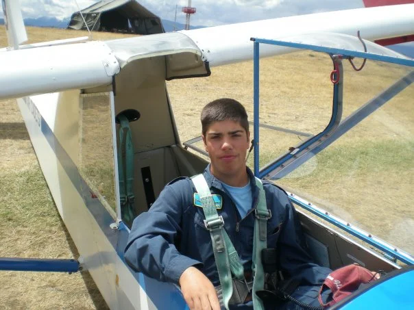 Me flying a glider with the air cadet program in 2008