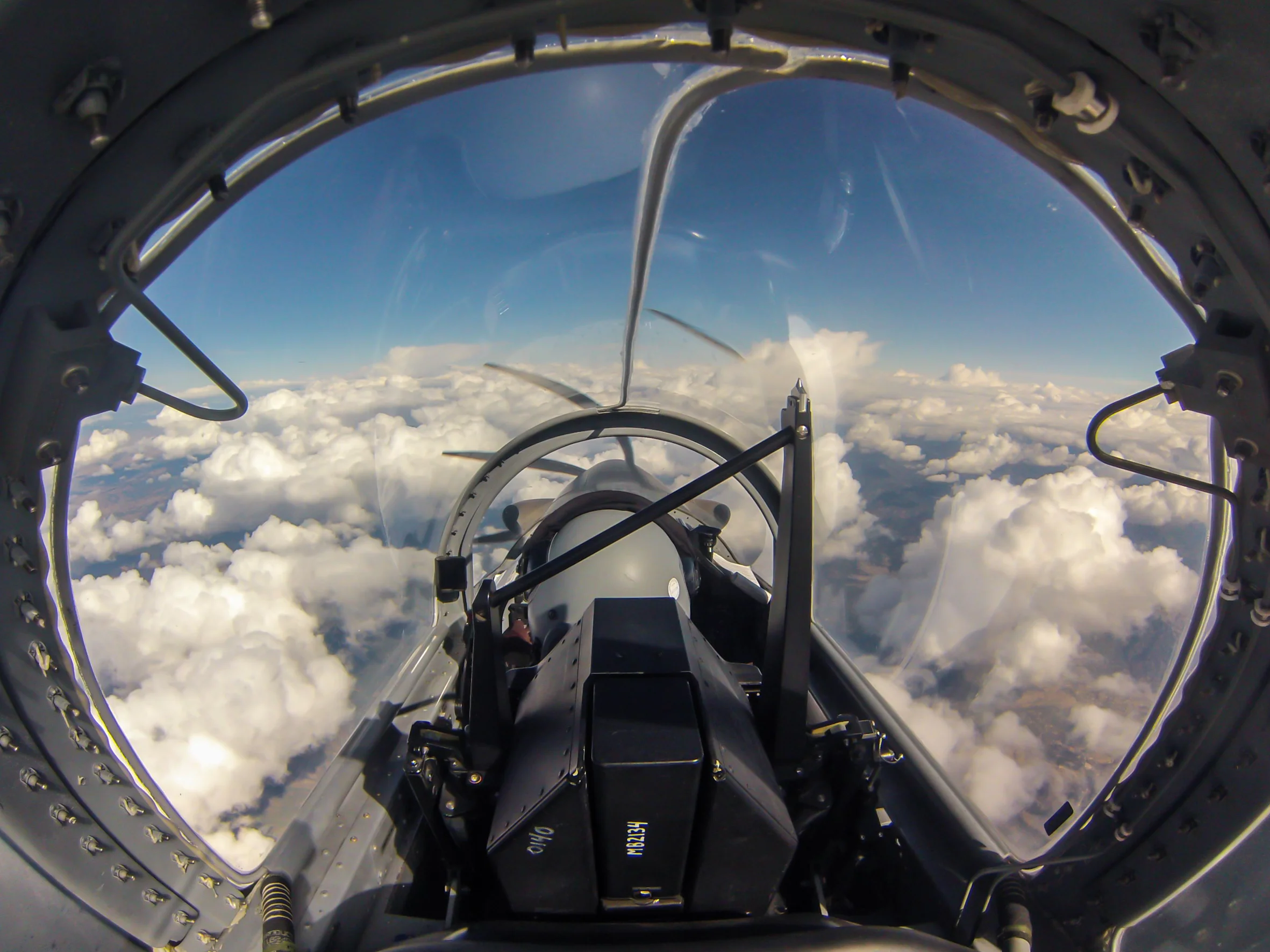  A cool shot from the rear seat while up at altitude enroute to Lethbridge
