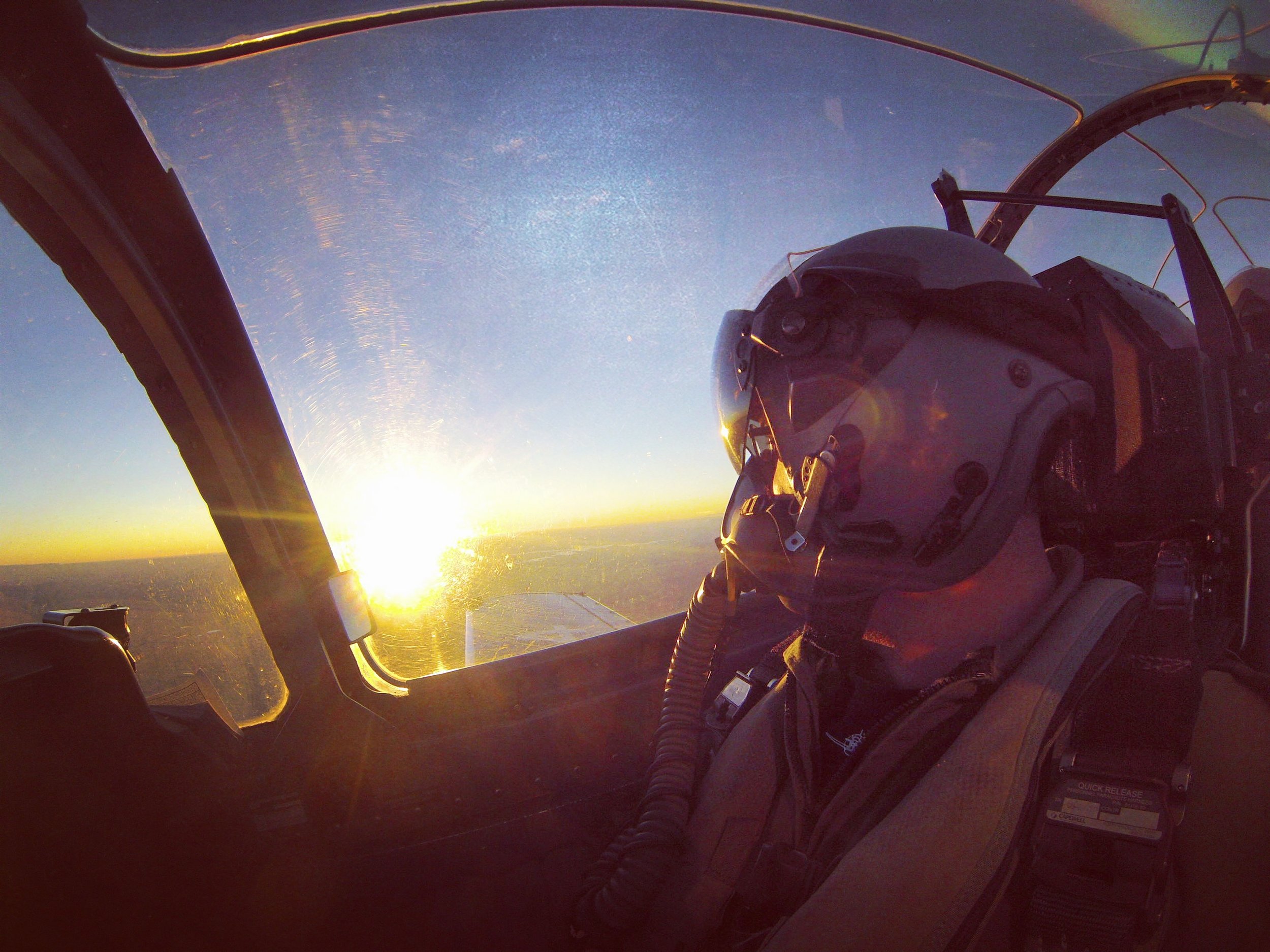  Flying into Denver, CO at sunset