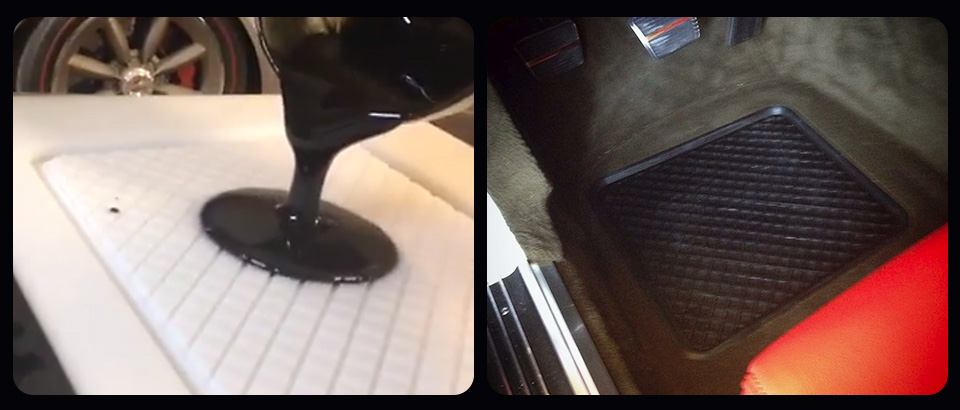 Reverse engineered pored rubber floor mats