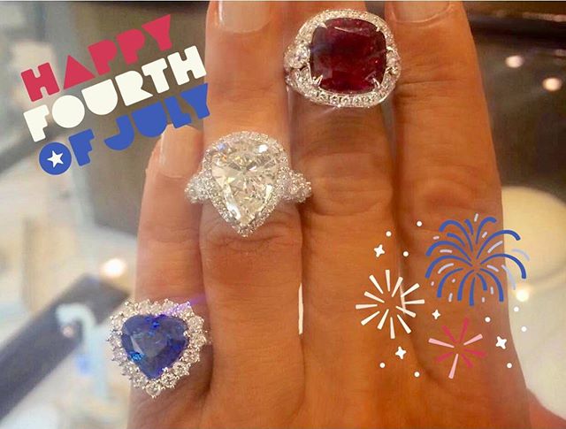 These are my kind of fireworks! 💥💥❤️💎💙💎❤️💎💙 Happy 4th of July! 🇺🇸 🇺🇸 .
.
.
#ruby #sapphire #diamond #redwhiteblue #america #happy4thofjuly ❤️💎💙 #fireworks #blingbling #independenceday #merica #landofthefree #usa #austintexas #atxjewelry 