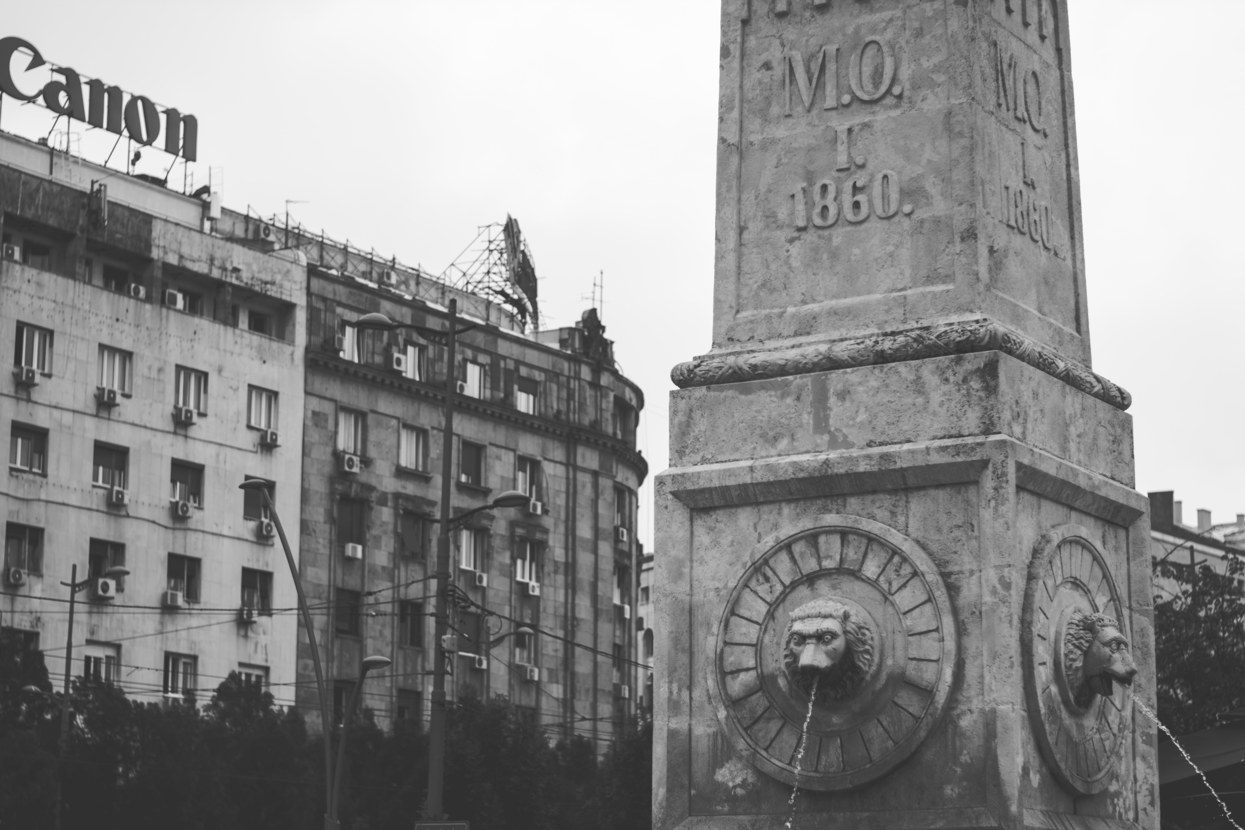 The Terazije Fountain in Central Belgrade,