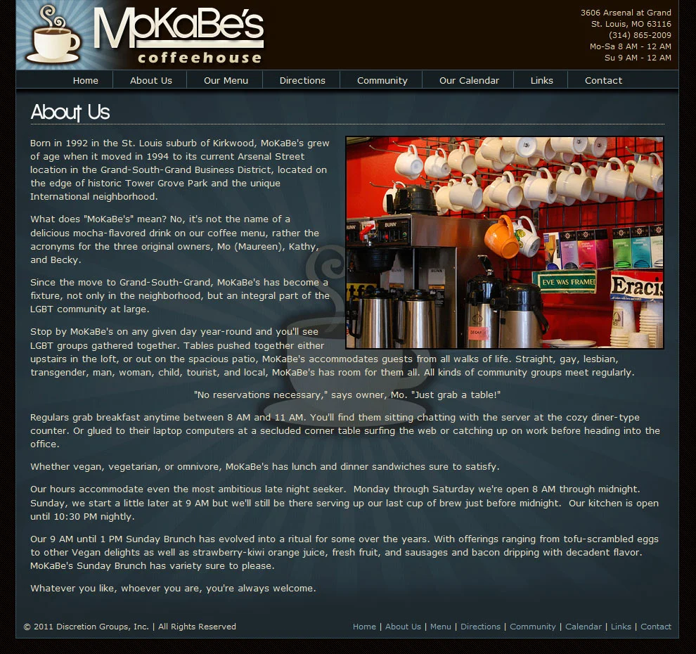 Mokabe's current branding at start of project