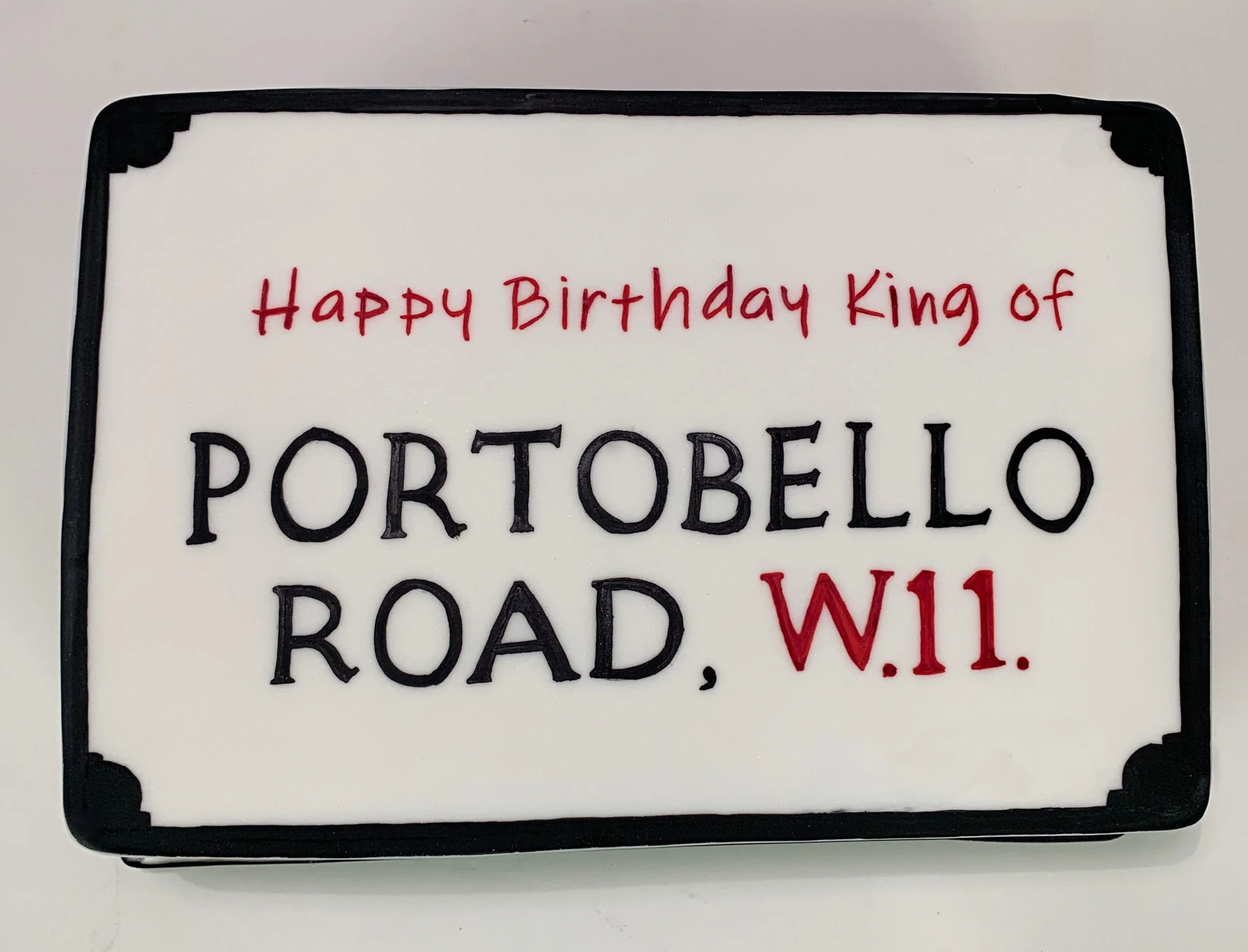 Hand painted cake for Portobello Road