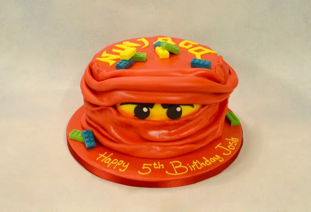 Ninjango head cake for a 5th Birthday