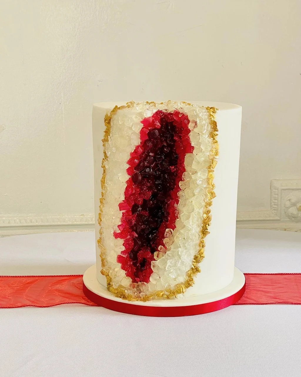 Red Geode Wedding Cake