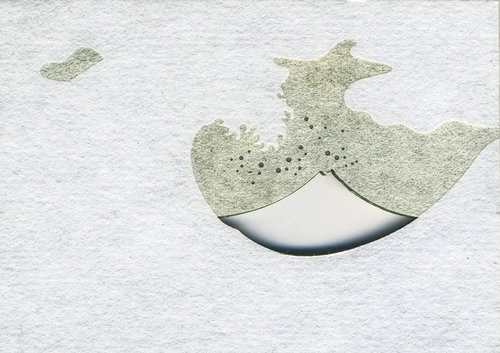 PAPER laser engrave Japanese paper to create a transparent watermark