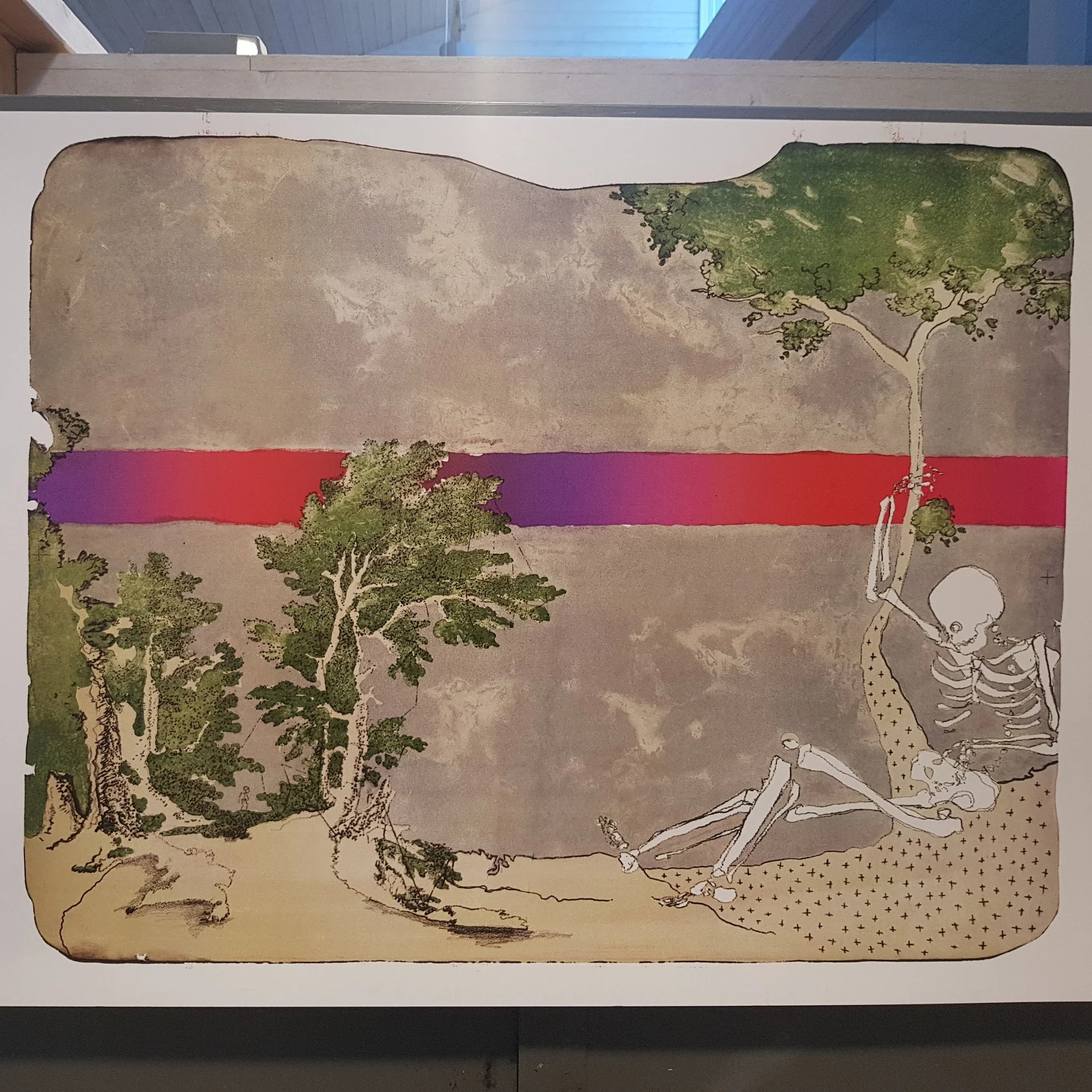 A 160-million-year-old stone, a 122-year-old cast iron press, and a drawing robot walk into a print shop…