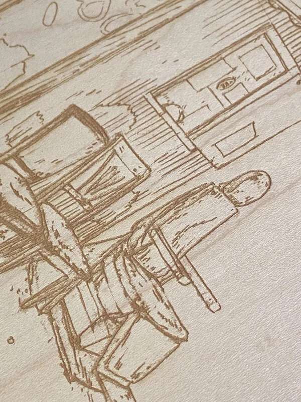 Laser engraved wood intaglio (etching) prints — FreeFall Laser