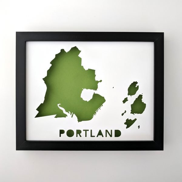 Paper Cut Map of Portland, ME by Abigail McMurray