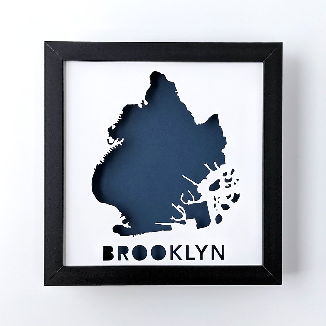 Paper Cut Map of Brooklyn, NY by Abigail McMurray