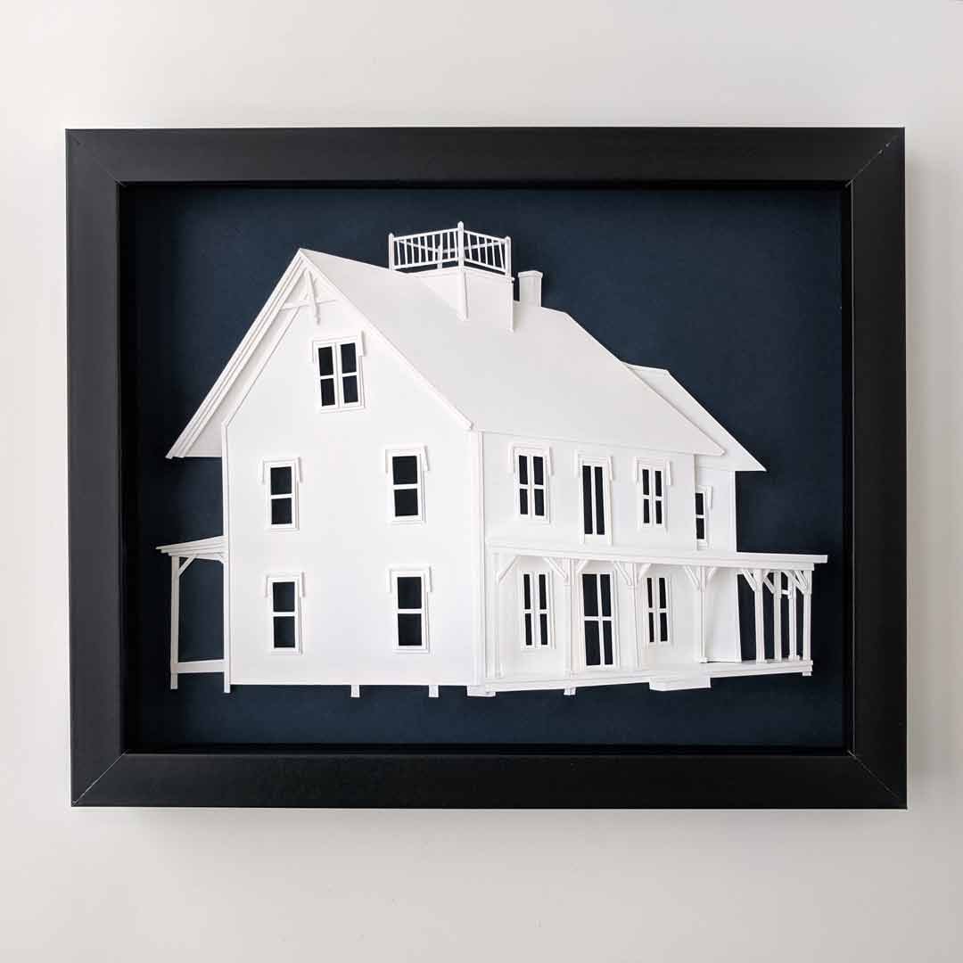 Custom 3D Paper House Portraits by Abigail McMurray