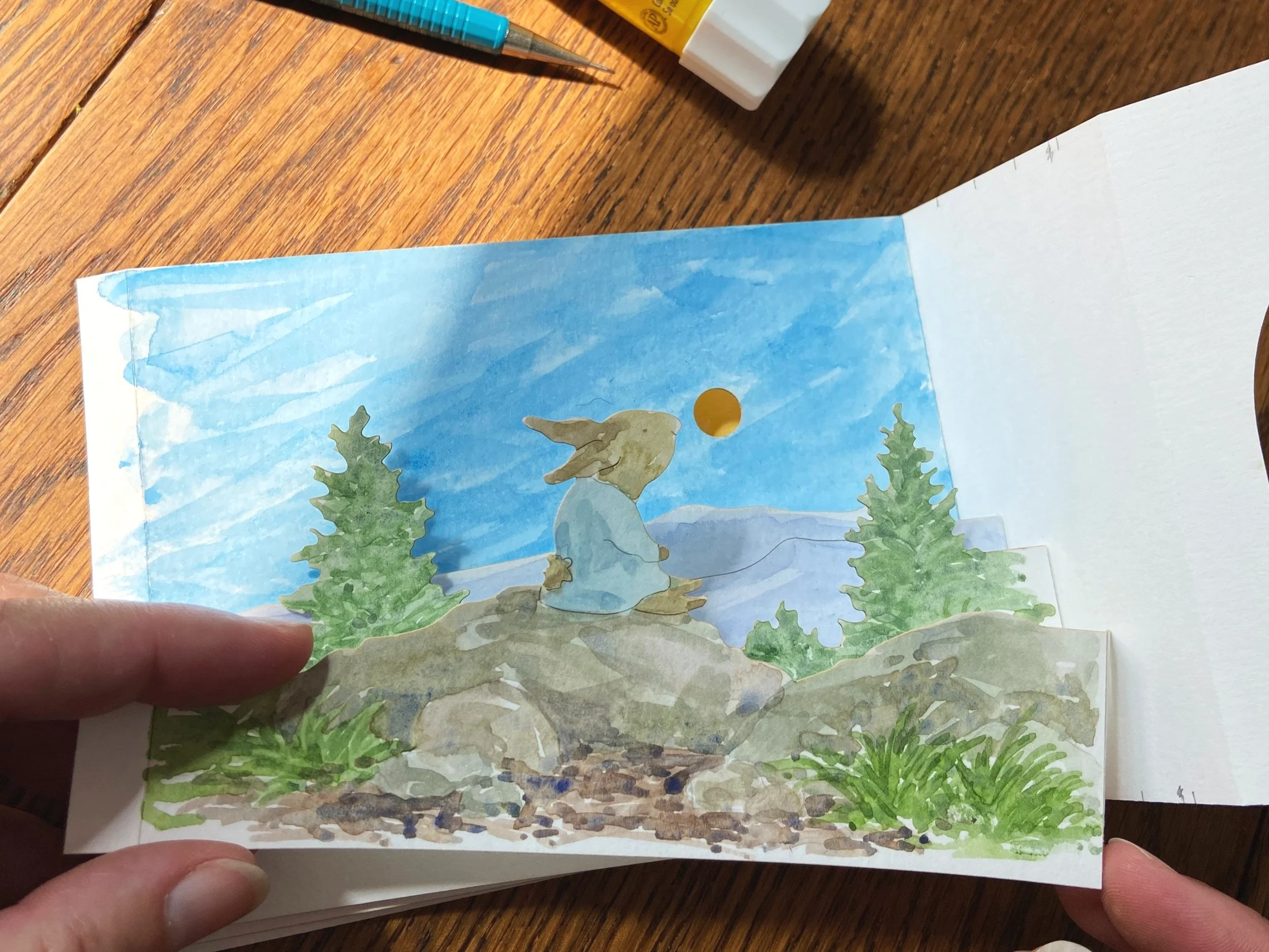 Gluing in the pieces of the shadow box.