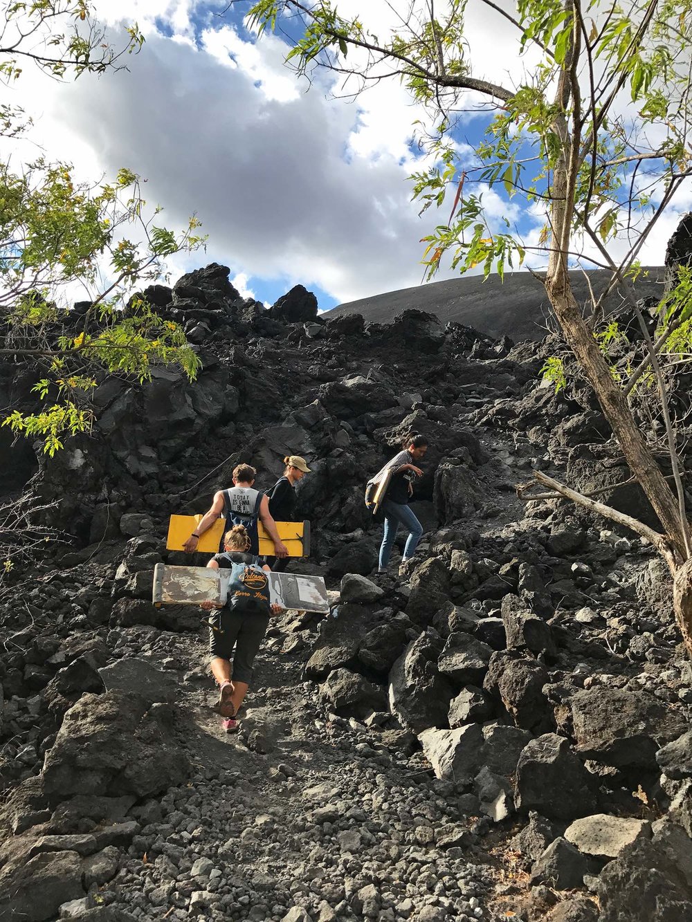 hiking up Cerro Negro | Volcano boarding Nicaragua