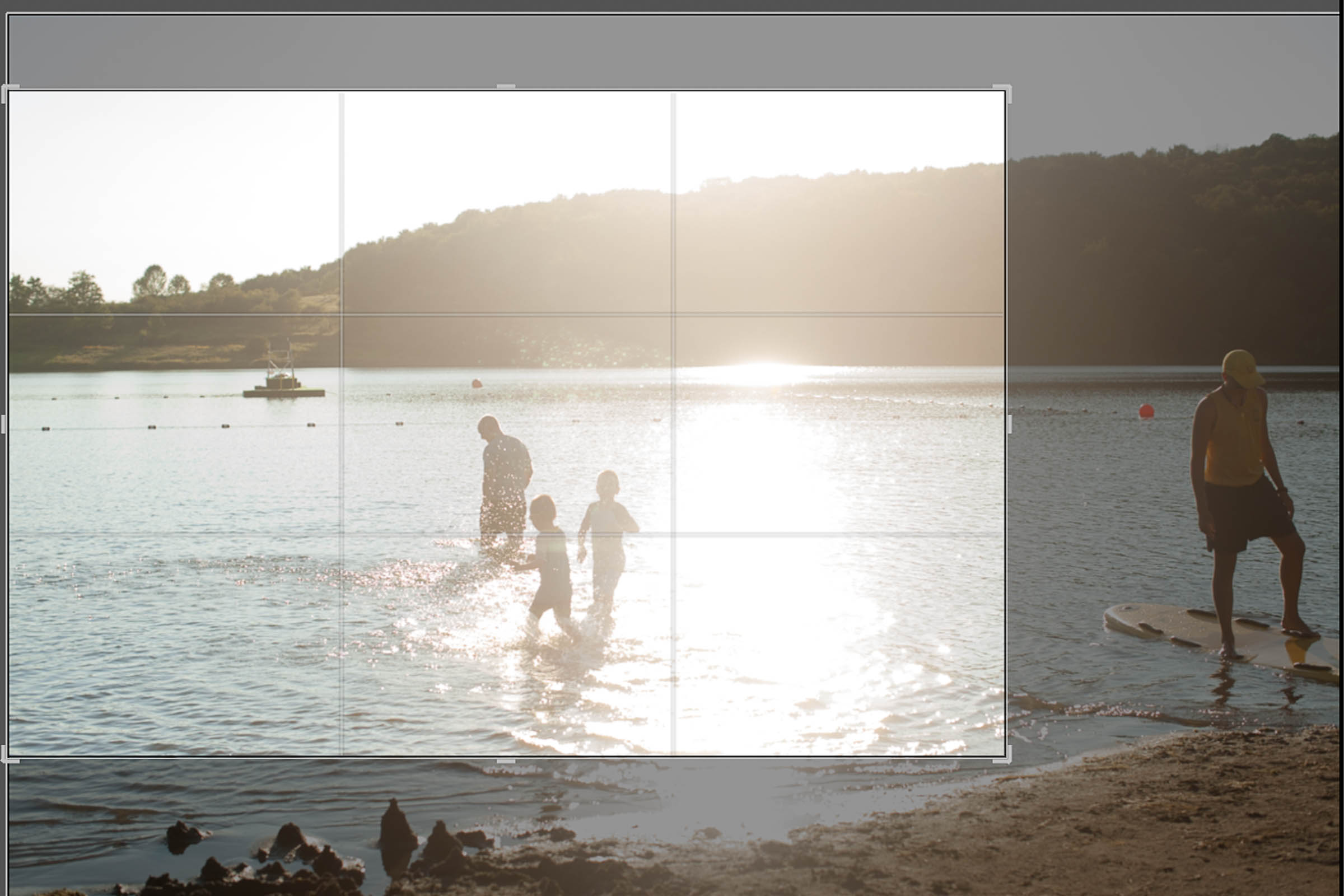 Cropping to get rid of clutter and to create the best composition to capture the feeling of the moment.