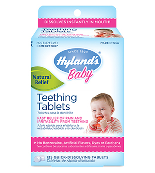 HOMEOPATHIC TEETHING TABLETS. HAPPY NO PAIN BABY