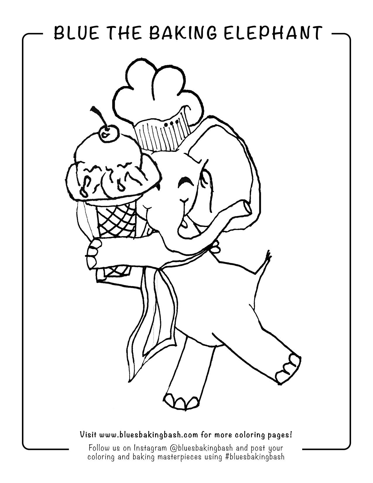 Blue The Baking Elephant Loves Ice Cream