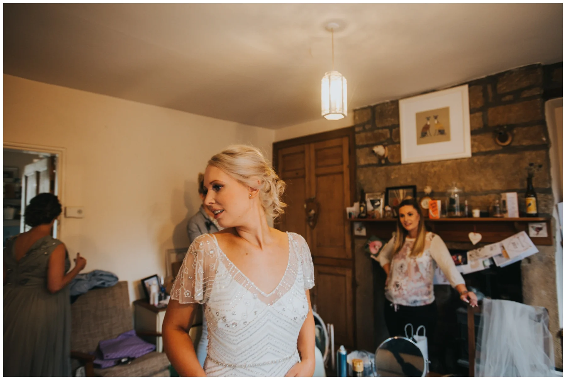 Creative portraits of bridal prep