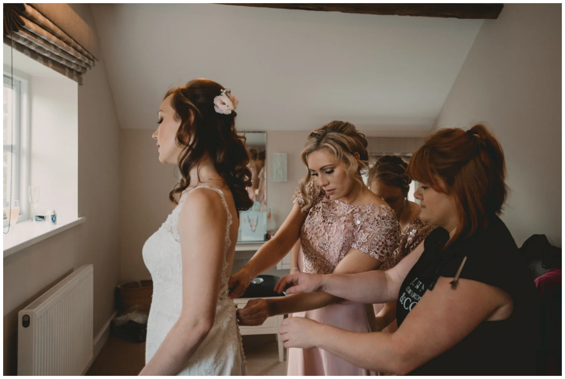 Creative portraits of bridal prep