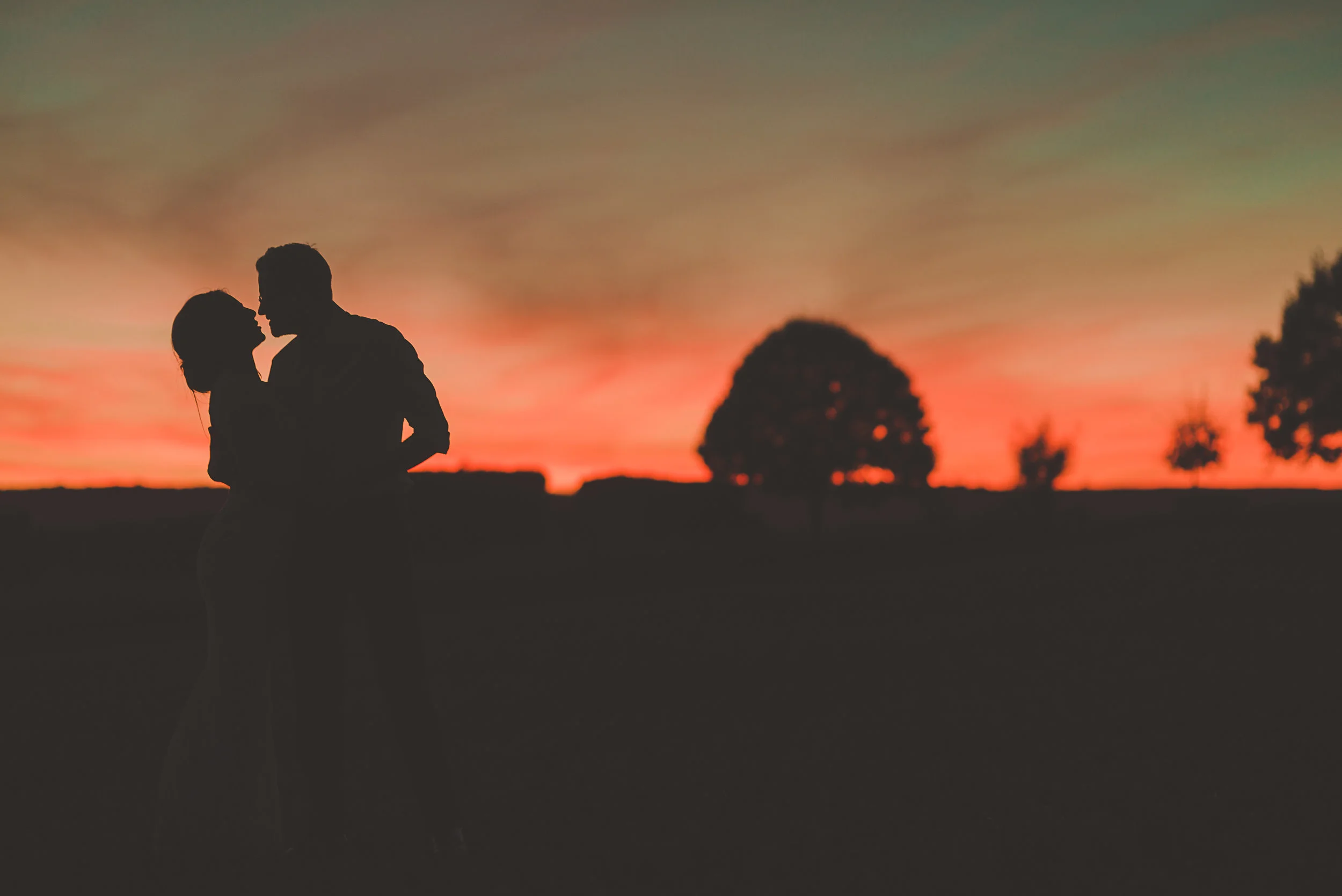 sunset shoot at wedding