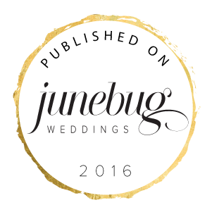 Clickable award to view published work on Junebug Weddings Blog