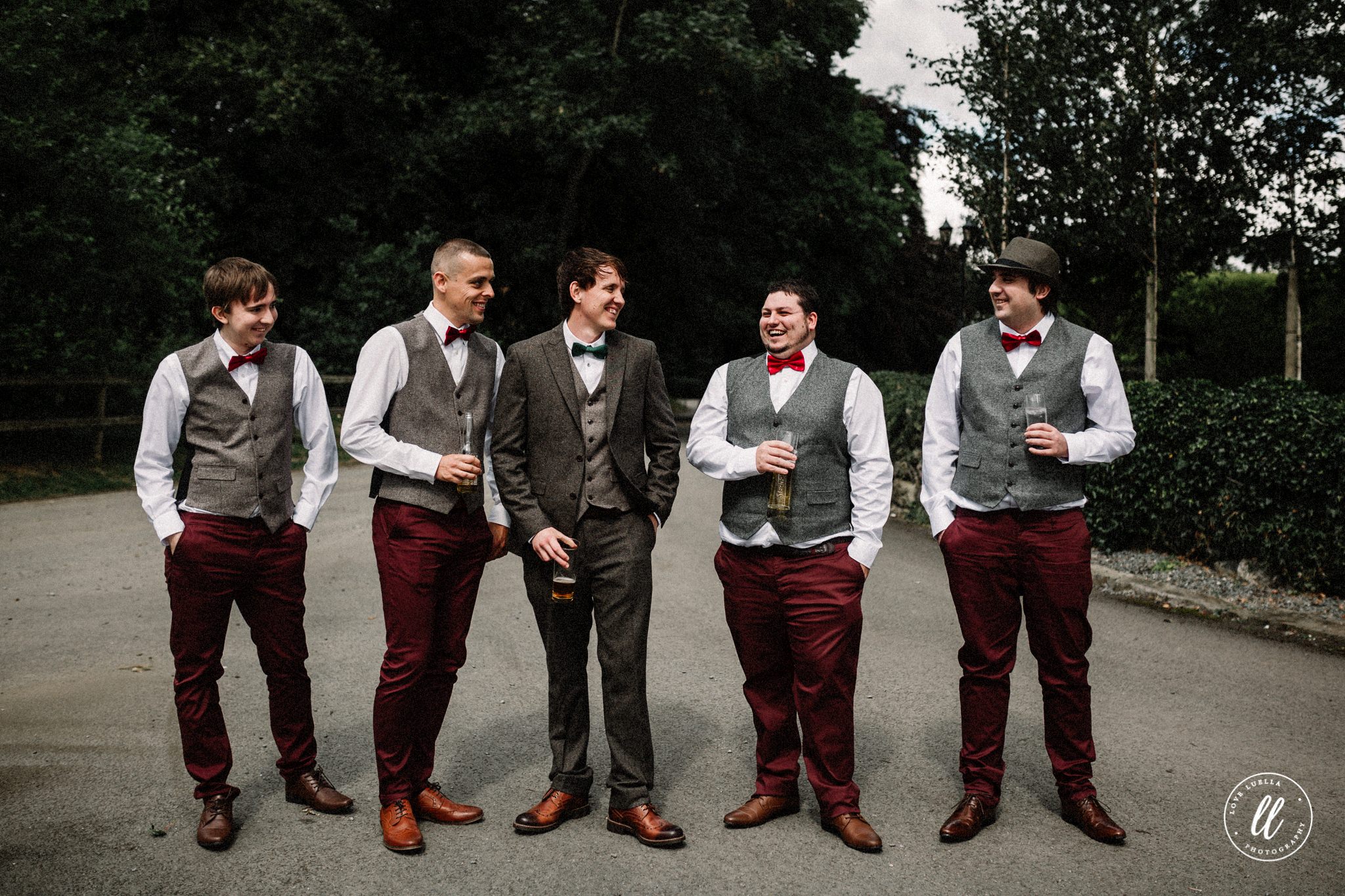 Groomsmen having a drink