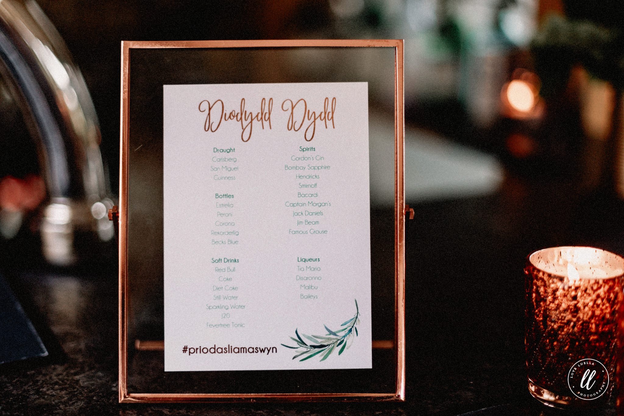 The Rose Gold Drinks Menu