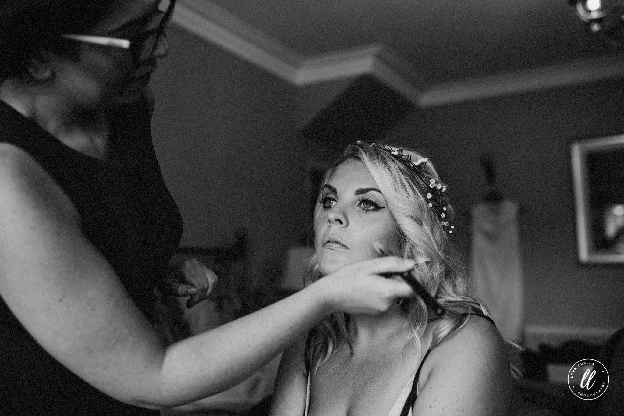 Makeup Application At A Tower Hill Barns Wedding