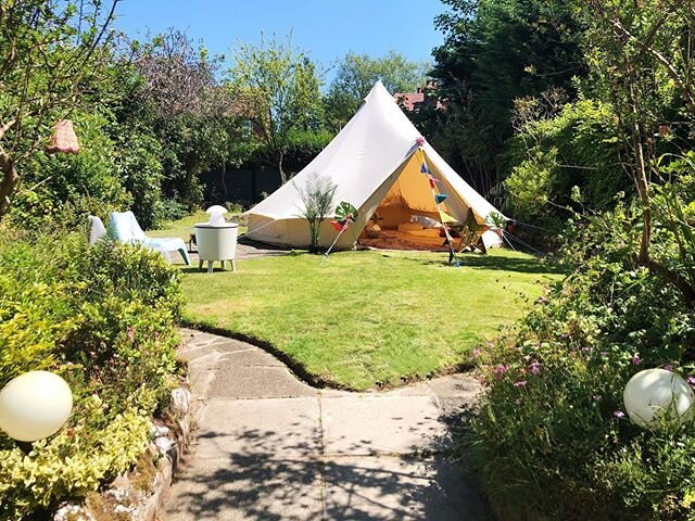 Since there is no Glastonbury this year, we&rsquo;ve decided to bring it to our garden for &lsquo;Gardonbury&rsquo;! We hired this very cool yurt from @blankcanvastentsevents for a weekend of garden fun and watching Glastonbury highlights on a projec