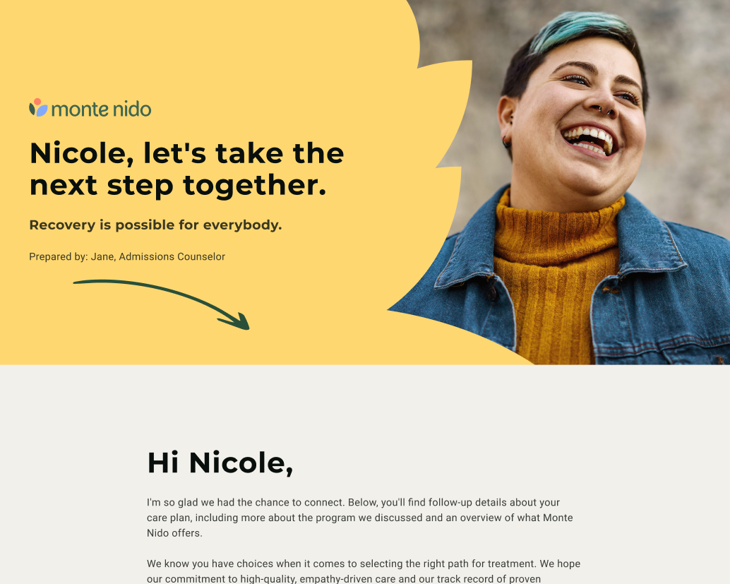 2025 Monte Nido Admissions Care Plan