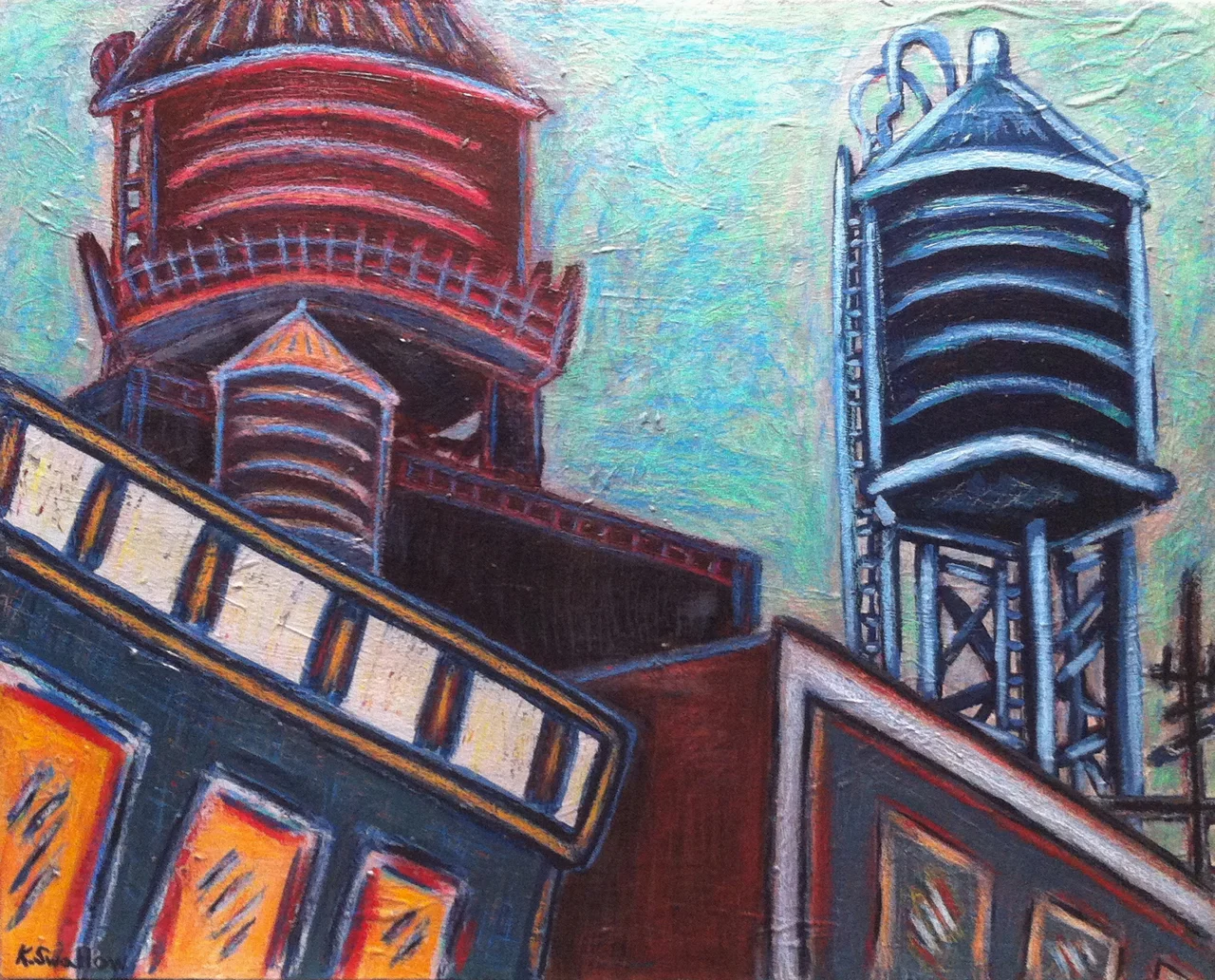 The Village - Bleeker St., acrylic on canvas, 24x30, 2011, AVAILABLE