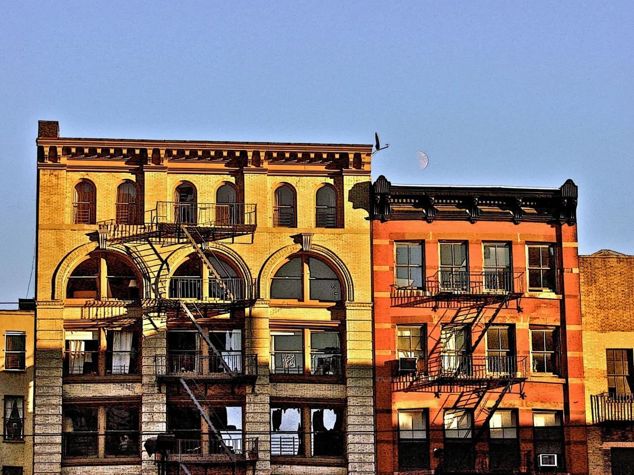 Moon Over Soho (New York), digitally enhanced photograph, 2009