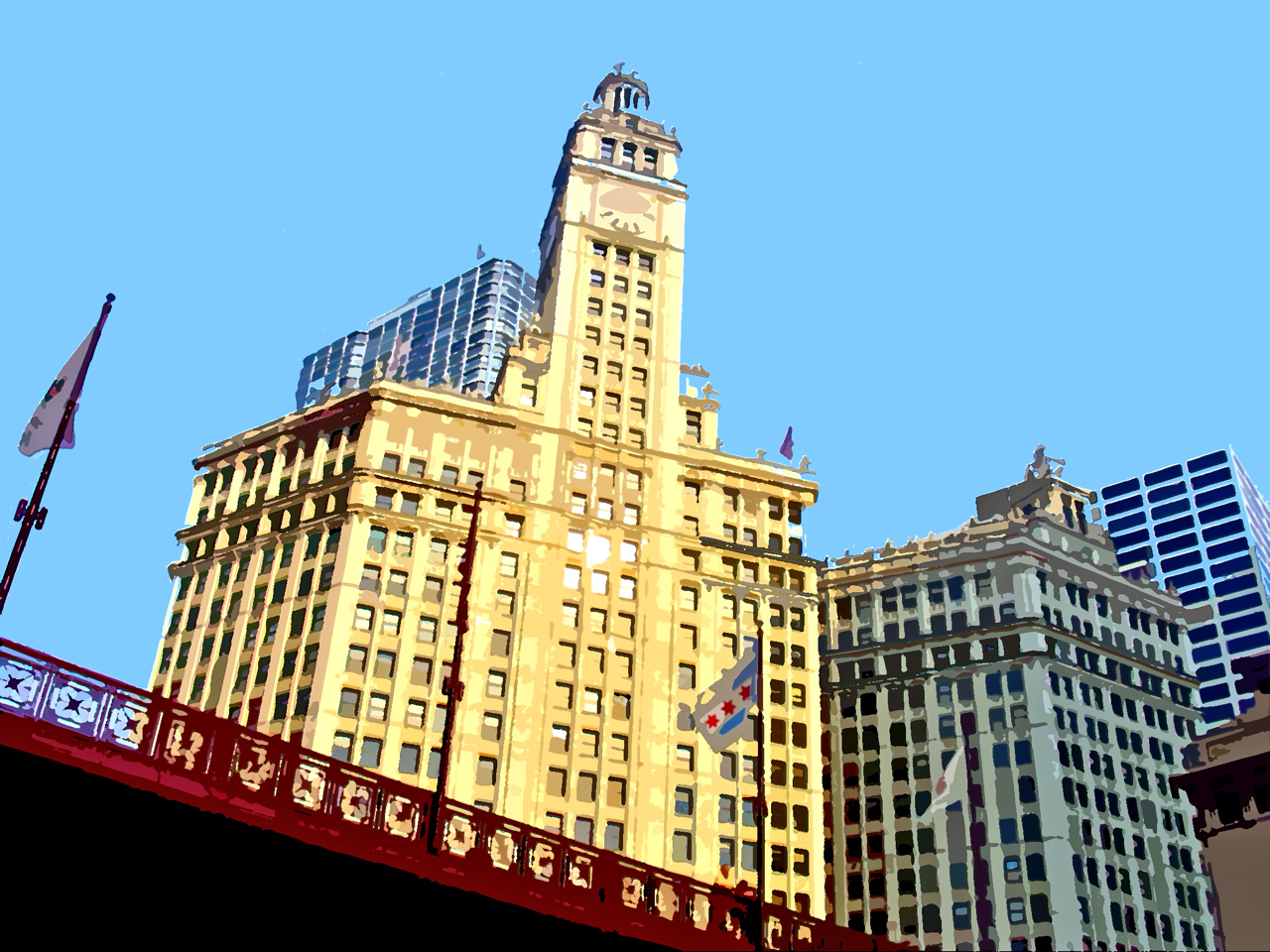 Wrigley Building, digitally enhanced photograph, 2011